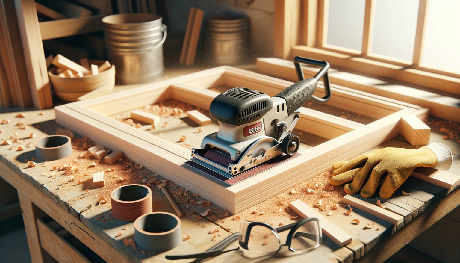 Bandschleifer Anfaengerprojekt: Einfachen Holzrahmen selber schleifen