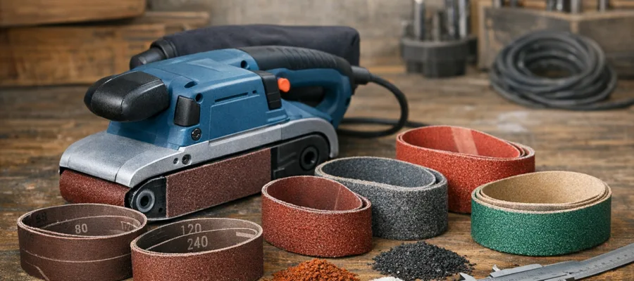 Bandschleifer Schleifband auswaehlen: Koernung, Breite und Material richtig waehlen