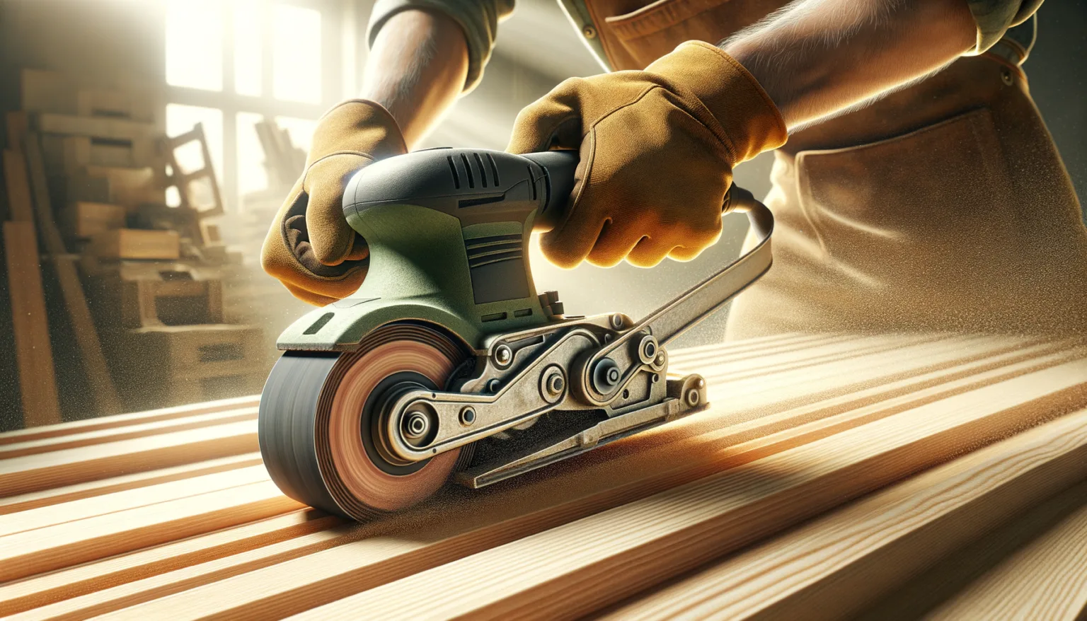 Bandschleifer fuehren auf Holz: Technik fuer gleichmaessige Flaechen